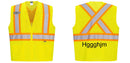 Custom X-Back YELLOW Mesh Contrast Tape Vest