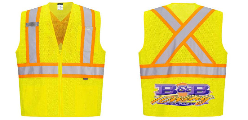 Custom X-Back YELLOW Mesh Contrast Tape Vest