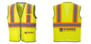 Custom Yellow Mesh Class 2 Reflective Safety Vest with Pockets
