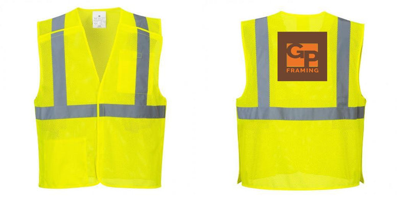 Custom Breakaway Class 2 Yellow Safety Vest Hi-Vis Reflective Breathable Mesh