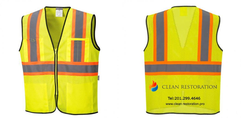 Custom Yellow Mesh Class 2 Reflective Safety Vest with Pockets