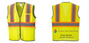 Custom Yellow Mesh Class 2 Reflective Safety Vest with Pockets