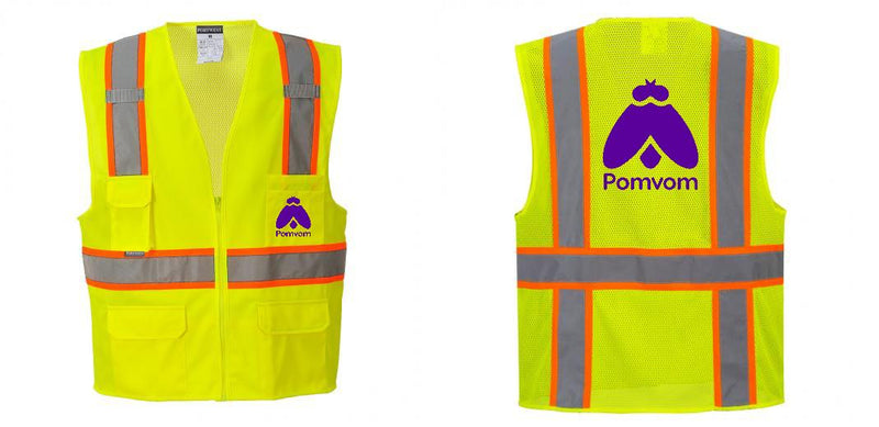 Custom Yellow Class 2 Safety Vest with Cooling Mesh Back