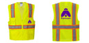 Custom Yellow Class 2 Safety Vest with Cooling Mesh Back
