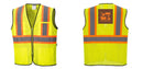 Custom Yellow Mesh Class 2 Reflective Safety Vest with Pockets