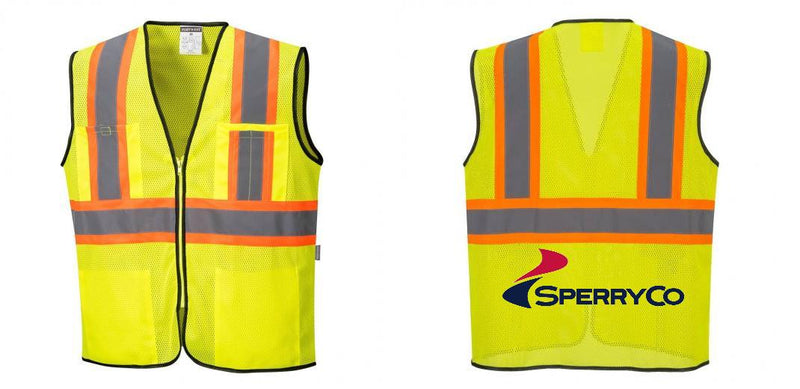 Custom Yellow Mesh Class 2 Reflective Safety Vest with Pockets