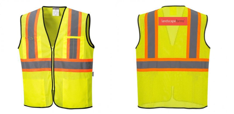 Custom Yellow Mesh Class 2 Reflective Safety Vest with Pockets