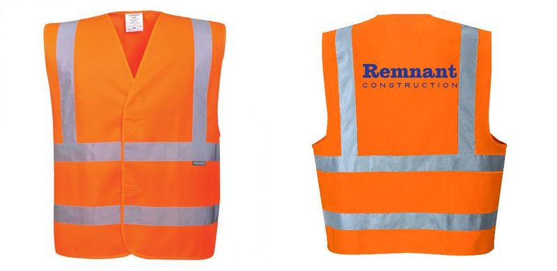 Custom Hi-Vis ORANGE Class 2 Reflective Safety Vest