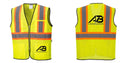 Custom Yellow Mesh Class 2 Reflective Safety Vest with Pockets