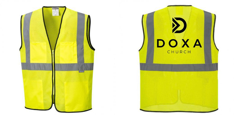 Custom Lightweight High Visibility Yellow Tampa Mesh Vest