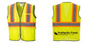 Custom Yellow Mesh Class 2 Reflective Safety Vest with Pockets