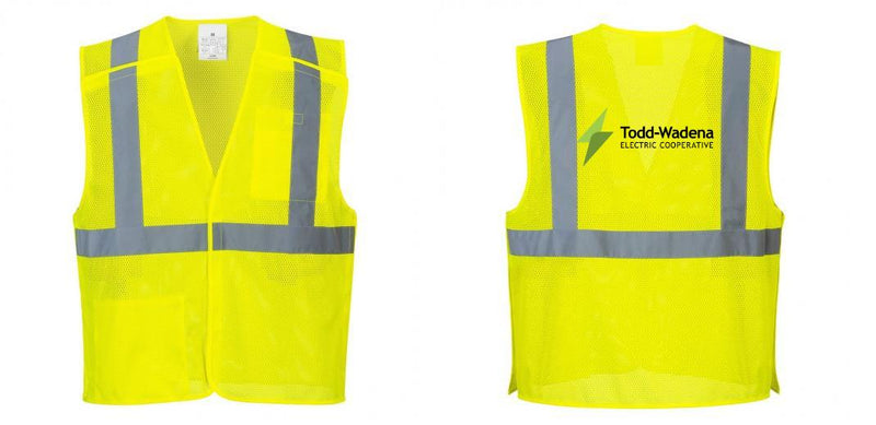 Custom Breakaway Class 2 Yellow Safety Vest Hi-Vis Reflective Breathable Mesh
