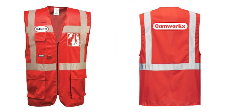 Custom RED Professional Executive Style Safety Vest