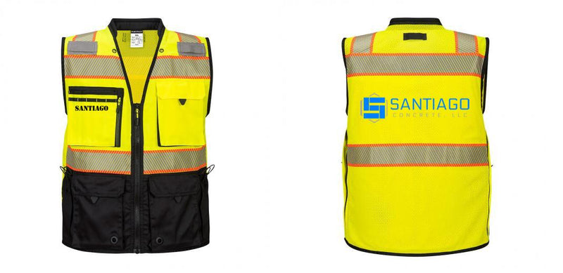 Custom Premium Two-toned Surveyor Safety Vest with Segmented Tape