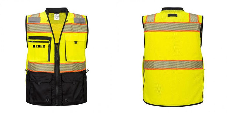 Custom Premium Two-toned Surveyor Safety Vest with Segmented Tape