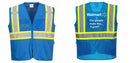 Custom Royal Blue Safety Vest Reflective High Visibility with Pockets