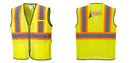 Custom Yellow Mesh Class 2 Reflective Safety Vest with Pockets