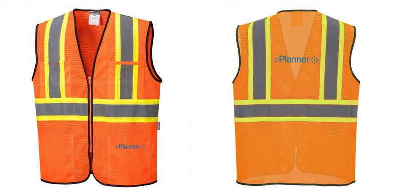 Custom Yellow Mesh Class 2 Reflective Safety Vest with Pockets