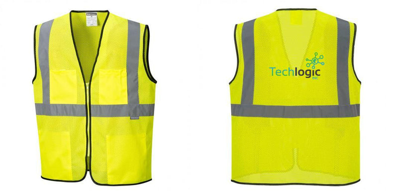 Custom Lightweight High Visibility Yellow Tampa Mesh Vest