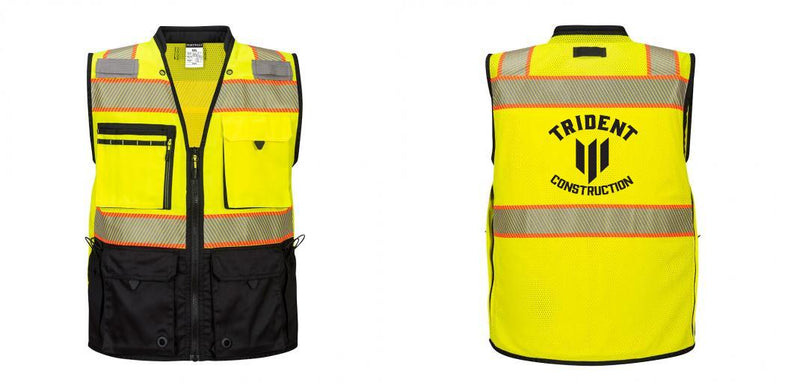 Custom Premium Two-toned Surveyor Safety Vest with Segmented Tape