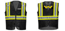 Custom Black Safety Vest Reflective High Visibility with Pockets