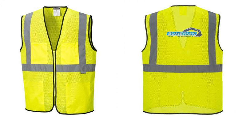 Custom Lightweight High Visibility Yellow Tampa Mesh Vest