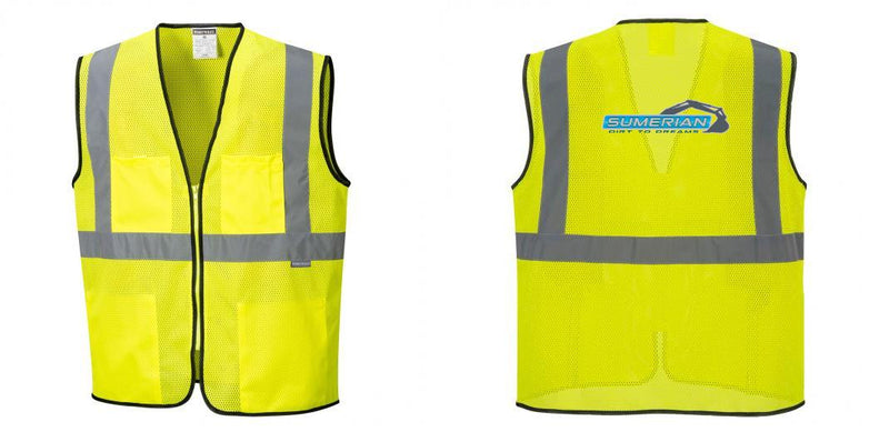 Custom Lightweight High Visibility Yellow Tampa Mesh Vest
