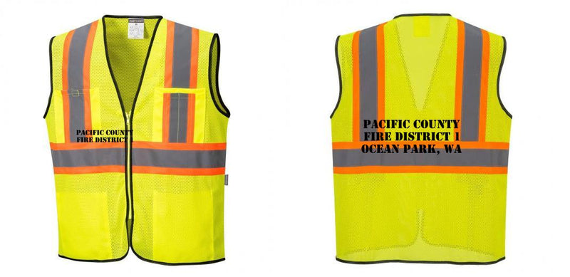Custom Yellow Mesh Class 2 Reflective Safety Vest with Pockets