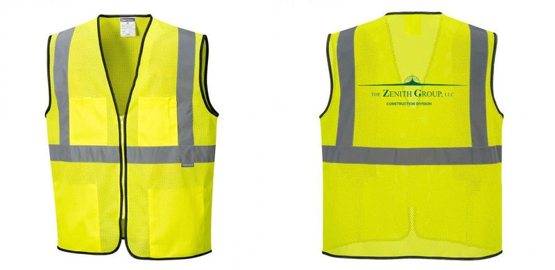 Custom Lightweight High Visibility Yellow Tampa Mesh Vest
