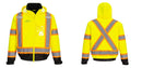 Custom Hi-Vis YELLOW Winter Bomber Jacket with X-Back & Contrast Tape