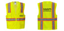 Custom Yellow Class 2 Safety Vest with Cooling Mesh Back