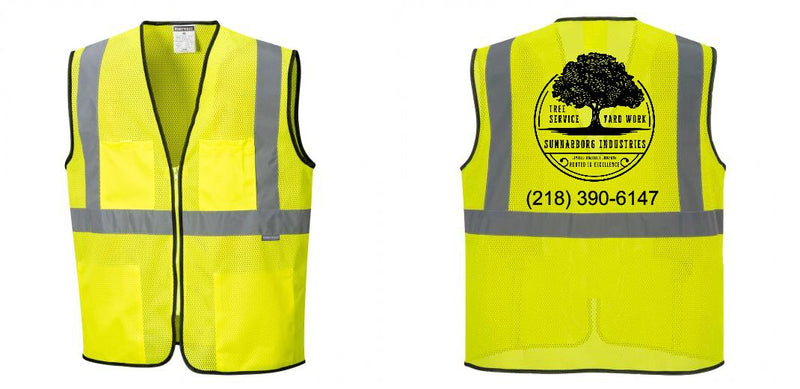 Custom Lightweight High Visibility Yellow Tampa Mesh Vest