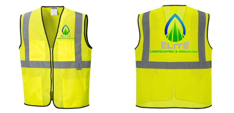 Custom Lightweight High Visibility Yellow Tampa Mesh Vest