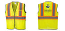 Custom Yellow Mesh Class 2 Reflective Safety Vest with Pockets