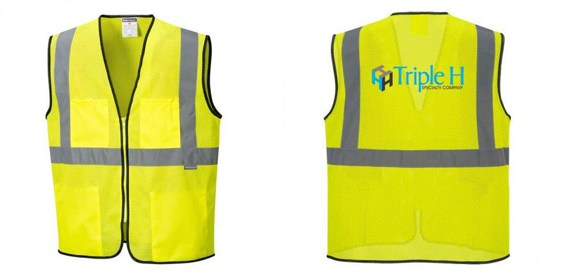 Custom Lightweight High Visibility Yellow Tampa Mesh Vest