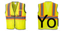 Custom Yellow Mesh Class 2 Reflective Safety Vest with Pockets