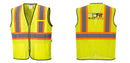 Custom Yellow Mesh Class 2 Reflective Safety Vest with Pockets
