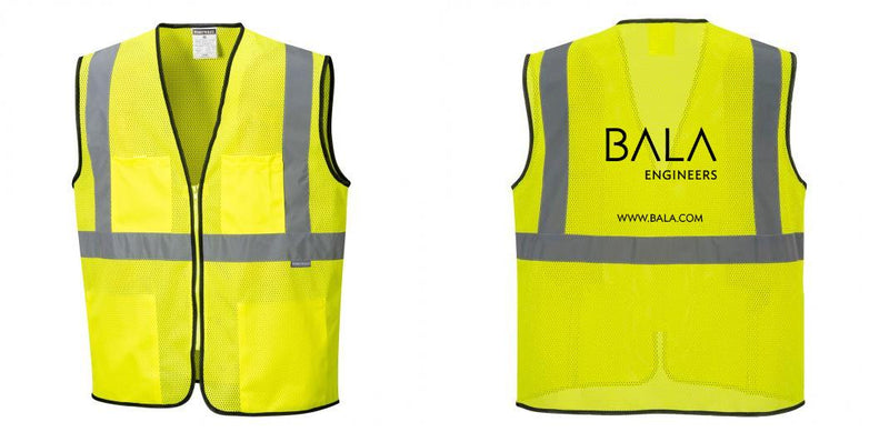 Custom Lightweight High Visibility Yellow Tampa Mesh Vest