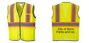 Custom Yellow Mesh Class 2 Reflective Safety Vest with Pockets