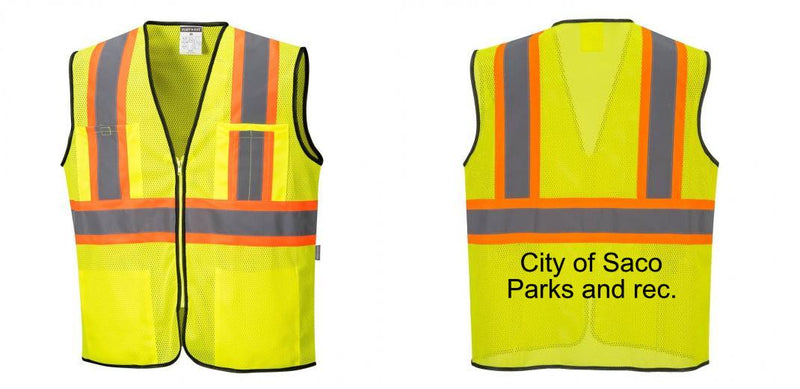 Custom Yellow Mesh Class 2 Reflective Safety Vest with Pockets