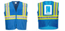 Custom Royal Blue Safety Vest Reflective High Visibility with Pockets