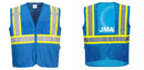 Custom Royal Blue Safety Vest Reflective High Visibility with Pockets