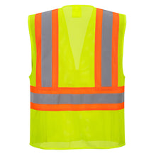 Load image into Gallery viewer, Contrast High Visibility Full Mesh Yellow Safety Vest
