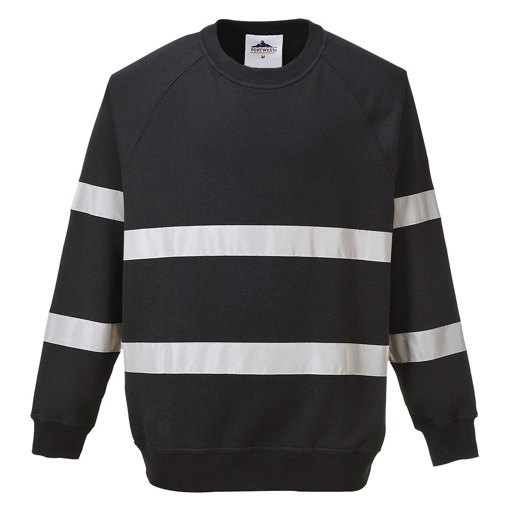 Black Poly Cotton Reflective Sweatshirt