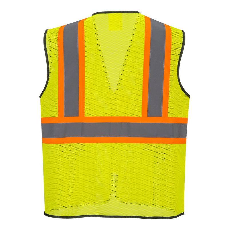 Yellow Class 2 Mesh Safety Vest with Pockets