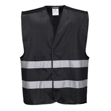 Load image into Gallery viewer, Front of reflective black safety vest - safety vest warehouse
