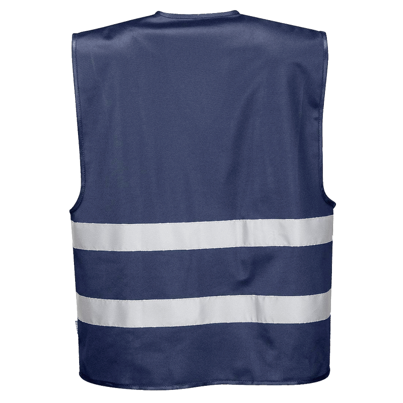 Custom Navy Blue Reflective Hi Visibility Work and Event Style Vest