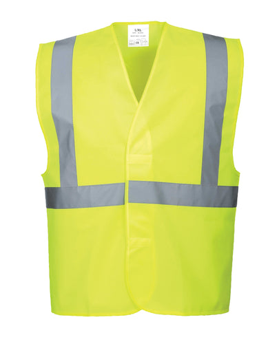 Yellow ANSI Class 2 Safety Vest high visibility reflective tape
