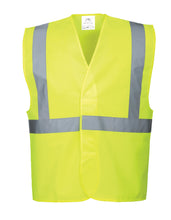 Load image into Gallery viewer, Yellow ANSI Class 2 Safety Vest high visibility reflective tape
