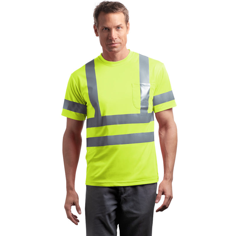 Class 3 Short Sleeve Double Reflective Tape ANSI 107 Snag-Resistant T-Shirt CornerStone